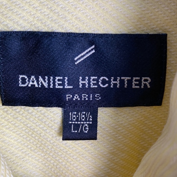 Daniel Hechter Paris Men's Yellow Button Up Long Sleeve Dress Shirt Size Large - Picture 2 of 12